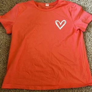 Youth Large Pink heart t shirt
